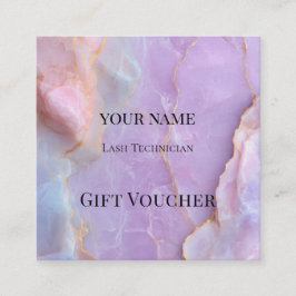 Luxe Pastel Marmeren Wimper Ar Cadeaubon Card Klantenkaartje