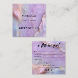 Luxe Pastel Marmeren Wimper Ar Cadeaubon Card Klantenkaartje