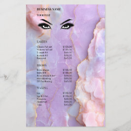 Luxe Pastel Marmeren Wimpers Ar Salon Prijslijst M Flyer