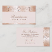 Luxe Pastel Roos Goud  Sparkle Diamonds Visitekaartje (Voorkant / Achterkant)