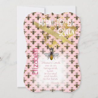 Luxe Pastel Roze Bijenmatrix Koningin Goud Kaart