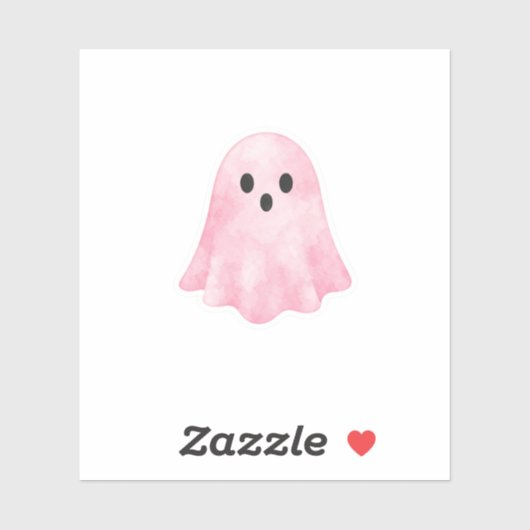 Luxe Pastel Roze Waterverf Geest Sticker Whimsi (Vel)