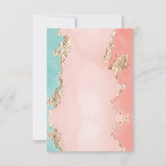 Luxe Pastel Waterverf Goud Folie Bruiloft RSVP (Achterkant)