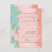 Luxe Pastel Waterverf Goud Folie Bruiloft RSVP (Voorkant / Achterkant)
