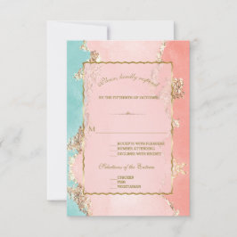 Luxe Pastel Waterverf Goud Folie Bruiloft RSVP