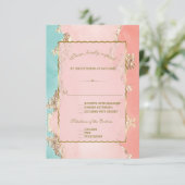Luxe Pastel Waterverf Goud Folie Bruiloft RSVP Kaartje (Staand voorkant)