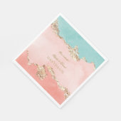 Luxe Pastel Waterverf Goud Folie Bruiloft Servet (Hoek)