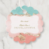 Luxe Pastel Waterverf Goud Folie Bruiloftsfeest Bedankjes Labels (Voorkant)