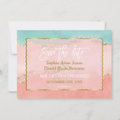 Luxe Pastel Waterverf Goud Folie Save The Date (Achterkant)