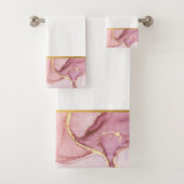 LUXE PASTEL WHITMARBLE GOLD BATHROOM TOWEL SET BAD HANDDOEK (Insitu)