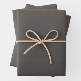 Luxe pasvorm naad geometrie in warm antraciet inpakpapier vel