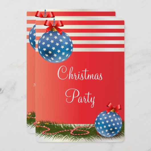 Luxe patriottische sterren en Stripes-kerstfeest Kaart (Voorkant / Achterkant)