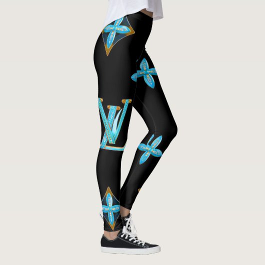 Luxe Patroon Leggings Blue Gold (Rechts)