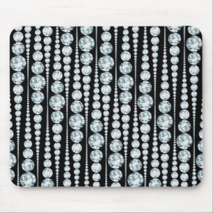 Luxe patroon met witte diamantstrips muismat