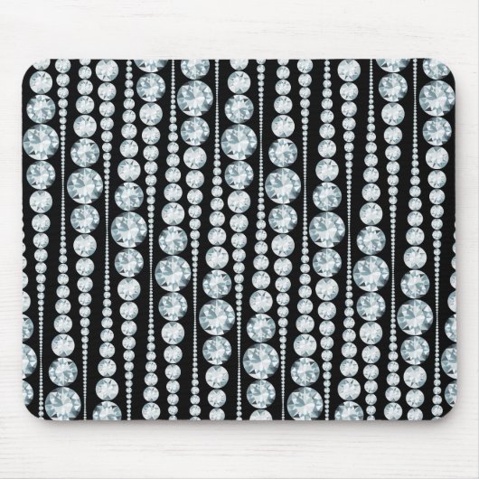 Luxe patroon met witte diamantstrips muismat (Voorkant)