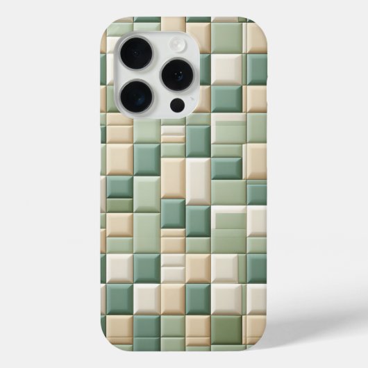 Luxe patroonhoes - Saliegroen & beige plaid Case-Mate iPhone Case (Achterkant)