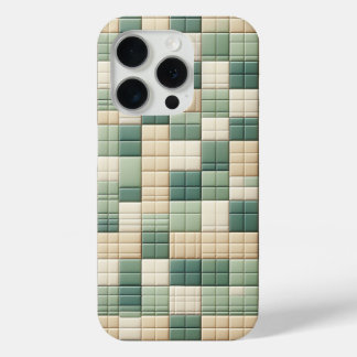 Luxe patroonhoes - Saliegroen & beige ruit iPhone 15 Pro Case