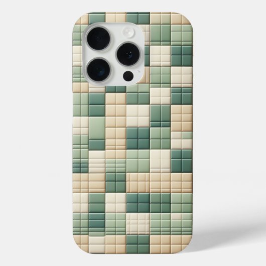 Luxe patroonhoes - Saliegroen & beige ruit Case-Mate iPhone Case (Achterkant)