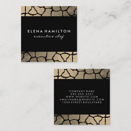 Luxe Patroontrim Vierkante Visitekaartje (Voorkant / Achterkant)