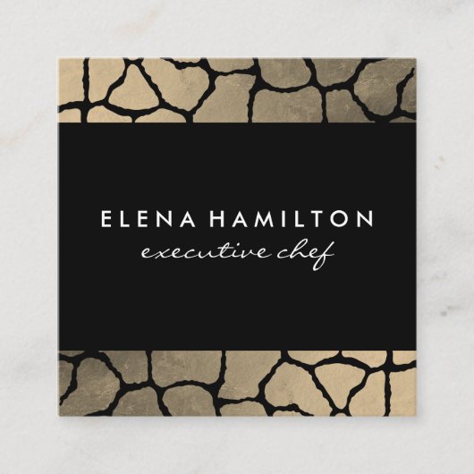 Luxe Patroontrim Vierkante Visitekaartje (Voorkant)