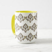 Luxe Pattern Stylish Coffee Tea Mok/Cup Geel Mok (Voorkant links)