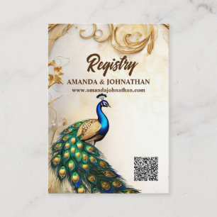 Luxe pauw art nouveau lijst register bruid informatiekaartje