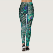 Luxe pauwenveer leggings (Achterkant)