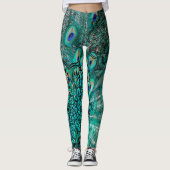 Luxe pauwenveer leggings (Voorkant)