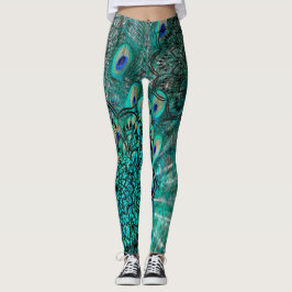 Luxe pauwenveer leggings