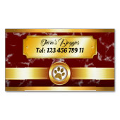 Luxe Paw Print Hond Walker Pet Sitter Magnetisch Visitekaartje (Voorkant)