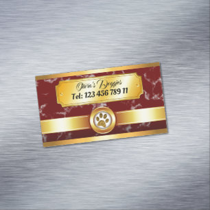 Luxe Paw Print Hond Walker Pet Sitter Magnetisch Visitekaartje