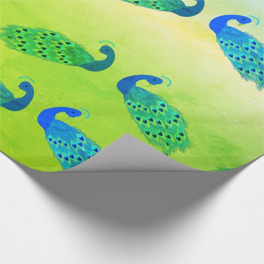 Luxe  Peacock-printer Cadeaupapier (Hoek)