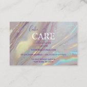 Luxe Pearl Marble Aesthetic Cake Care  Visitekaartje (Achterkant)