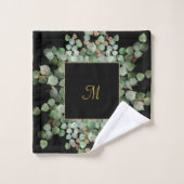 LUXE PERSONALISEERD EUCALYPTUS BLACK BATH TOWEL SE BAD HANDDOEK (Wasdoekje)