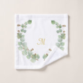 LUXE PERSONALISEERD EUCALYPTUS GOLD WREATS 2 BAD HANDDOEK (Wasdoekje)