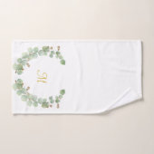 LUXE PERSONALISEERD EUCALYPTUS GOLD WREATS 2 BAD HANDDOEK (Handdoek)