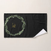 LUXE PERSONALISEERD EUCALYPTUS ZWART VOLLEDIG WREA BAD HANDDOEK (Handdoek)