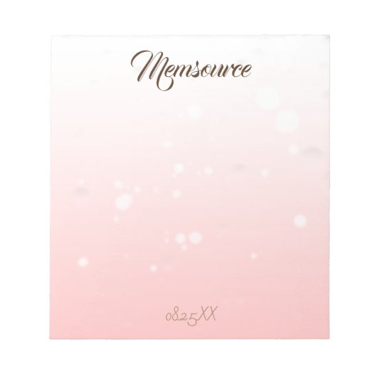Luxe persoonlijke cadeau. Luxury Personalized Pink Notitieblok (Voorkant)