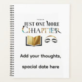 Luxe Persoonlijke "Just One More Chapter Planner" Planner (Voorkant)