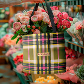 Luxe Persoonlijke Olijfgroene, Gouden & Roze Gerui Tote Bag