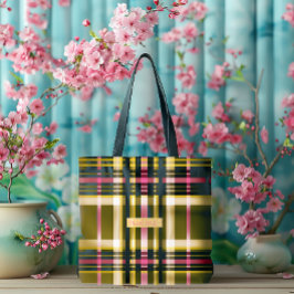 Luxe Persoonlijke Olijfgroene, Gouden & Roze Schot Tote Bag