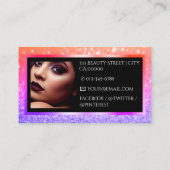 Luxe Perzik Roze Sparkle Logo Foto kleurrijk Visitekaartje (Achterkant)