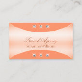 Luxe perzikkleuren met sprankelende diamanten visitekaartje (Voorkant)