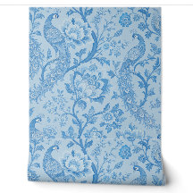 Luxe Perzische Bleke Pauw Blauwe Patroon