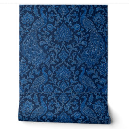 Luxe Perzische diepe Pauwblauw Patroon Behang