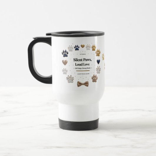 Luxe Pet Lover Travel Mug - Stille poten, luid Reisbeker (Links)
