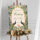 Luxe Pichwai Indiase Trouw Welkomstbord Poster