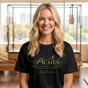Luxe Pilates De Kernprincipes Goud T-shirt