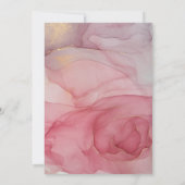 LUXE PINK BLUSH MARBLE ROOS BIRTHDAY INVITATION KAART (Achterkant)