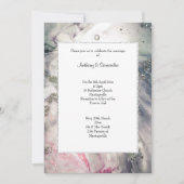 LUXE PINK MARBLE GLITTER WEDDING Invitation Kaart (Voorkant)